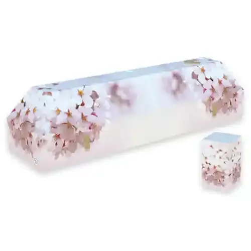 cercueil en carton cerisier rose